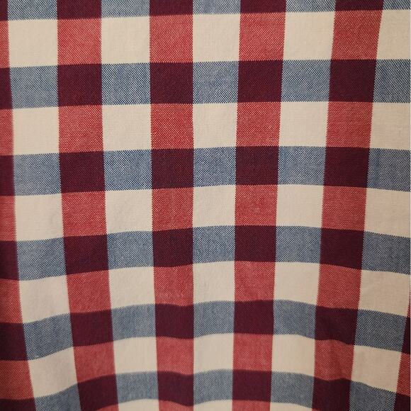 Express Long Sleeve Button Down Red White Blue Shirt Modern Fit Size Large - Picture 3 of 4